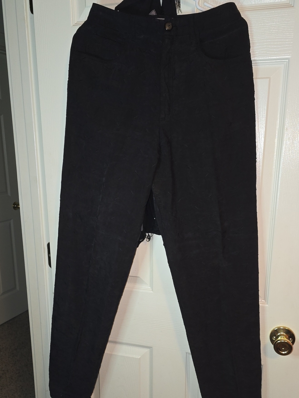 Classic Black High-Waist Pants‎ With Fringed Vest
